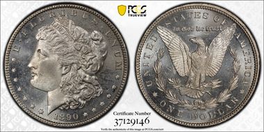 1890 $1 MS65+ PL