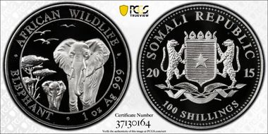 2015 100 S African Elephant MS69