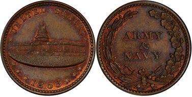 1863 CWT F-233/312a, Army & Navy MS63BN