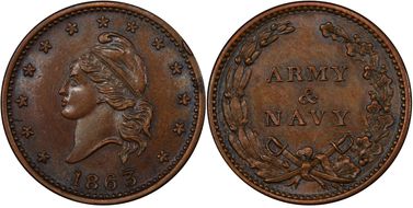 1863 CWT F-13/297a, Army & Navy MS63BN