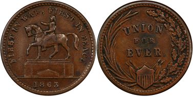 1863 CWT F-174/272a, First in War AU50BN