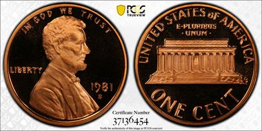 1981-S 1C Type 2 PR69DCAM