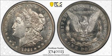 1921 $1 Morgan MS63PL