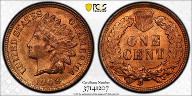 1908 1C MS65RB