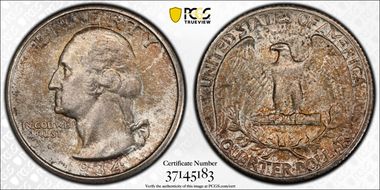 1934 25C Medium Motto MS65