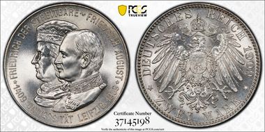 1909 2 Mk Leipzig U. J-138 MS67