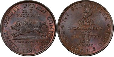 1834 Token HT-9, Running Boar MS64BN
