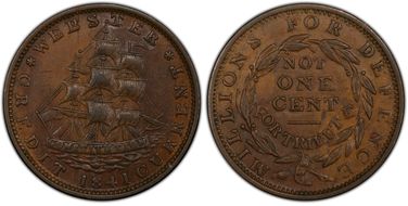 1841 Token HT-17, Daniel Webster MS61BN