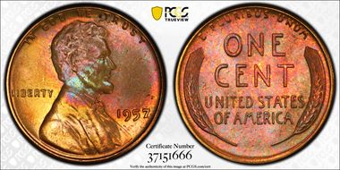1957 1C MS65RB