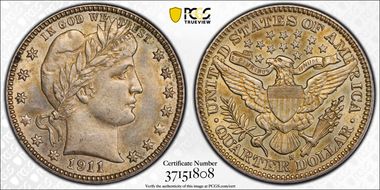 1911-S 25C AU55