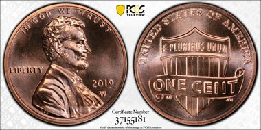 2019-W 1C Shield MS67RD