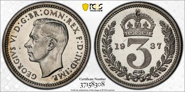 1937 3D S-4088 Crowned 3 PR66