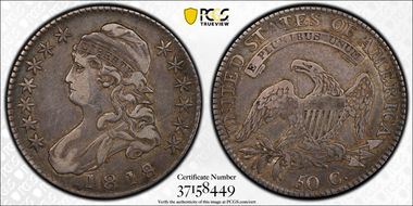 1818/7 50C Large 8 VF30