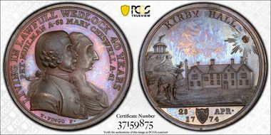 1774 Medal BHM-191 Bronzed AE 40th Wedding Anniversary SP64