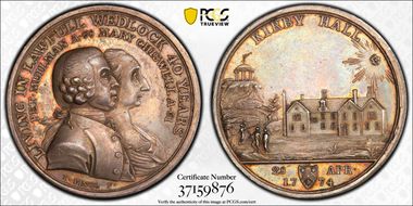 1774 Medal BHM-191 Ag 40th Wedding Anniversary MS63