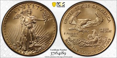 1996 $25 Gold Eagle MS70