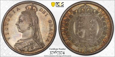 1887 1/2 Cr S-3924 Jubilee Head MS64