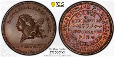 (1876) Token Pa-Ph 503, Wood's Museum MS62BN