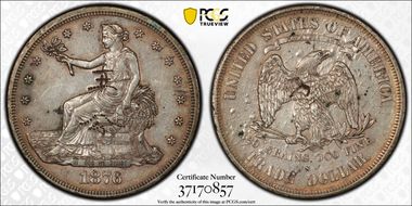 1876-S T$1 Chopmarked N1