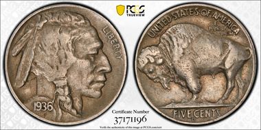 1936-D 5C 3-1/2 Legs XF40