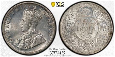 1934(C) 1/2 Rup SW-8.123 MS64