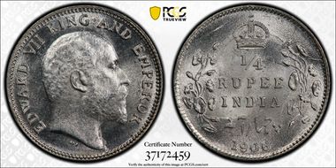 1906(C) 1/4 Rup SW-7.84 MS64