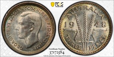 1948(m) 3D KM-37a  Ag MS66