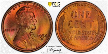 1954-D 1C MS66RB