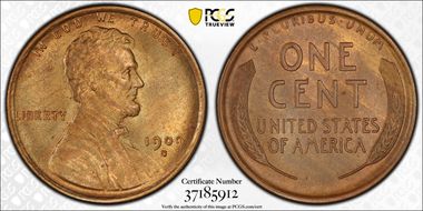 1909-S 1C Lincoln MS64RB