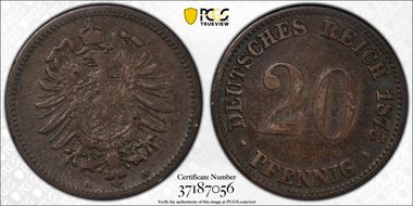 1875-A 20 Pfg J-5 VF35