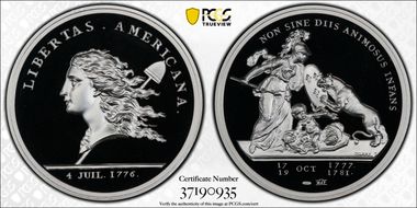 (1776) Medal Libertas Americana Ag 2015 Restrike - 1 oz. PR70DCAM