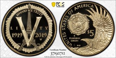 2019-W $5 American Legion 100th Ann PR69DCAM