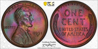 1951-D 1C MS65RB