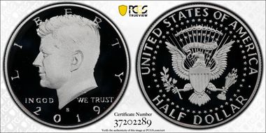 2019-S 50C Silver PR70DCAM