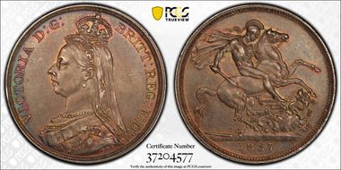 1887 Crown S-3921 AU55