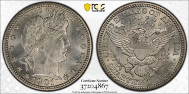 1901-S 25C MS66