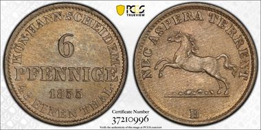 1855-B 6 Pfg MS64