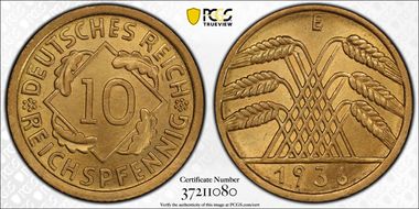 1936-E 10 Rcpfg J-317 MS65