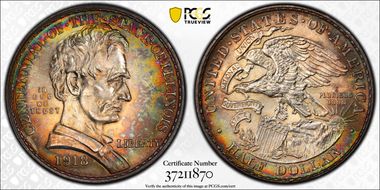 1918 50C Lincoln-Illinois MS67+ 