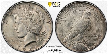 1922 $1 VAM 1F Field Break AU58