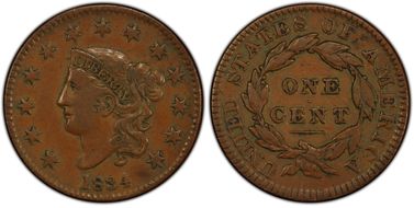 1834 1C Small 8 VF35BN
