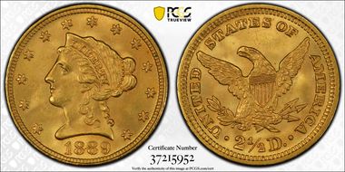 1889 $2.50 MS64+