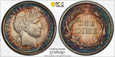 1892-O 10C AU58+