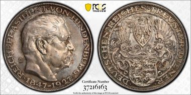 1927-D (5 Mk) X-1 Silver SP64