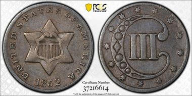1852 3CS FS-301 Date Repunched Over Inverted Date VF30