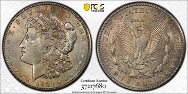 1921-S $1 VAM 1B-3a Thorn Head MS63