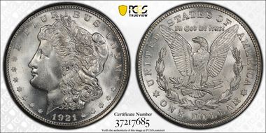 1921-S $1 VAM 1B-6, Thorn Head MS65