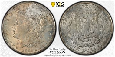 1921-S $1 VAM 1B-7 Thorn Head MS62