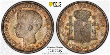 1895-PG V Peso KM-24  Ag MS61