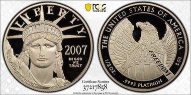 2007-W $50 Statue of Liberty PR70DCAM